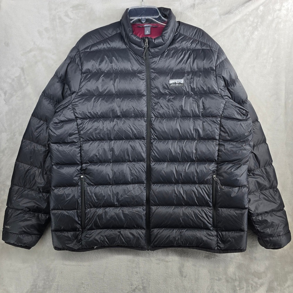 Eddie Bauer Mens Black Down‎ puffer Jacket EB650 Winter Warm Size XXL